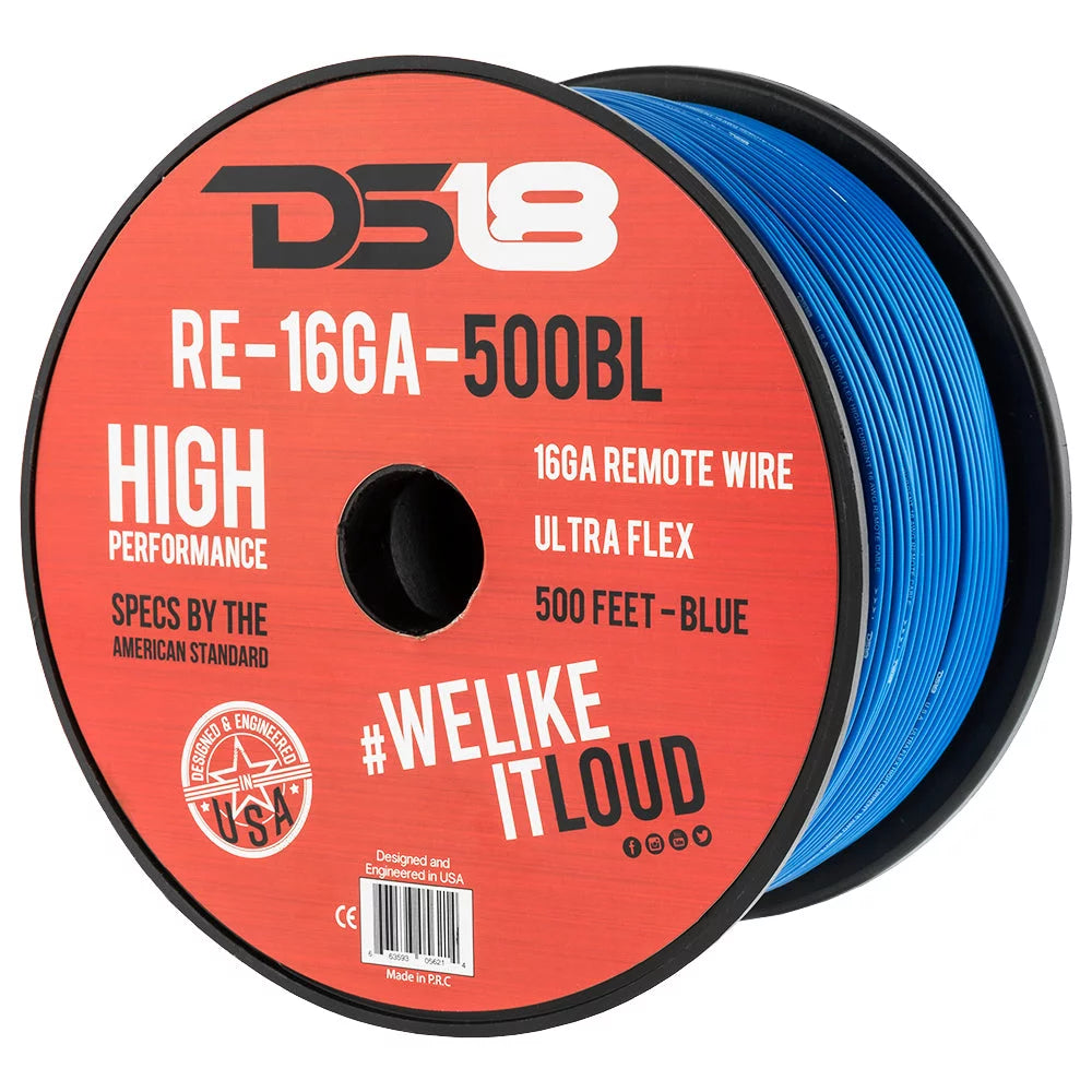 16 Gauge 500' Feet Red Primary Remote Wire 12V Auto Wiring Cable AWG Ultra Flex Spool O1889