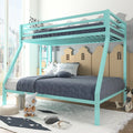 Black Twin Over Full Metal Bunk Bed with Removable Stairs L7248