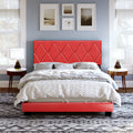 Black Queen Linen Platform Bed D945