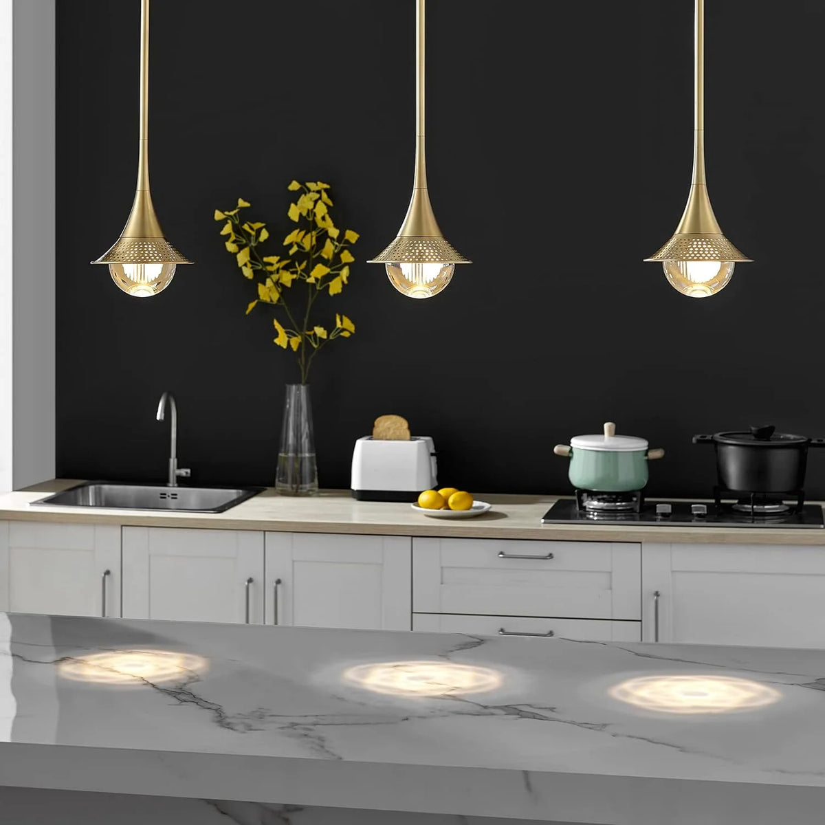 Gold Crystal Pendant Lights with Shade R53352