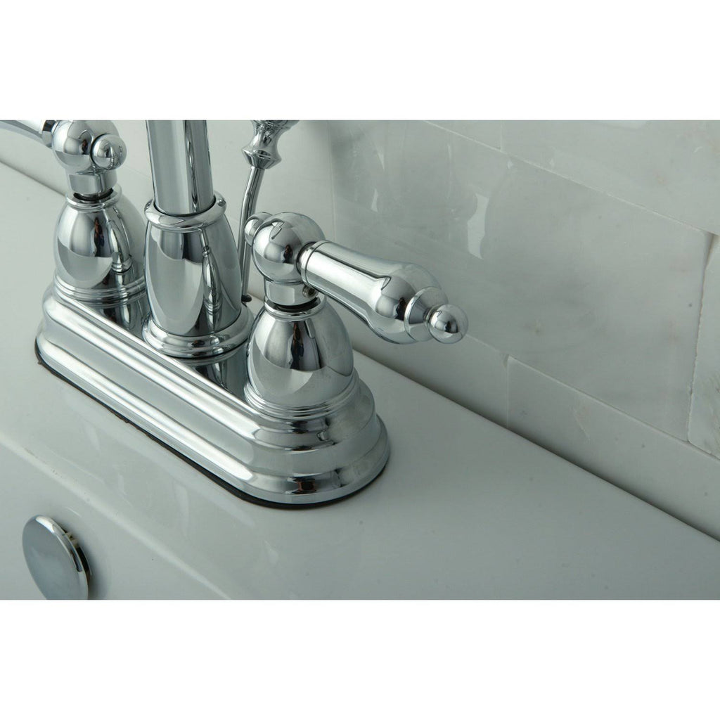 Two Handle Centerset Lavatory Faucet with Pop-Up Polished Brass D39802