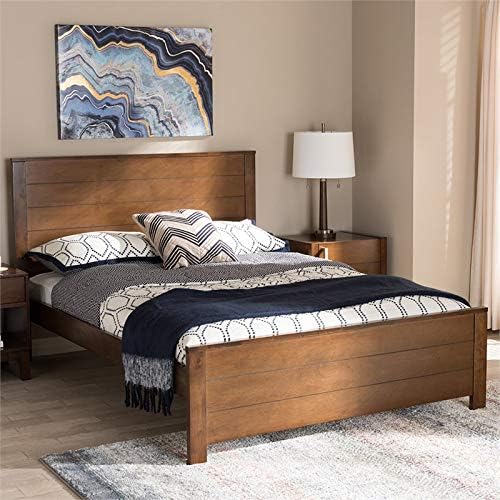 Full Platform Bed in Walnut Brown U369