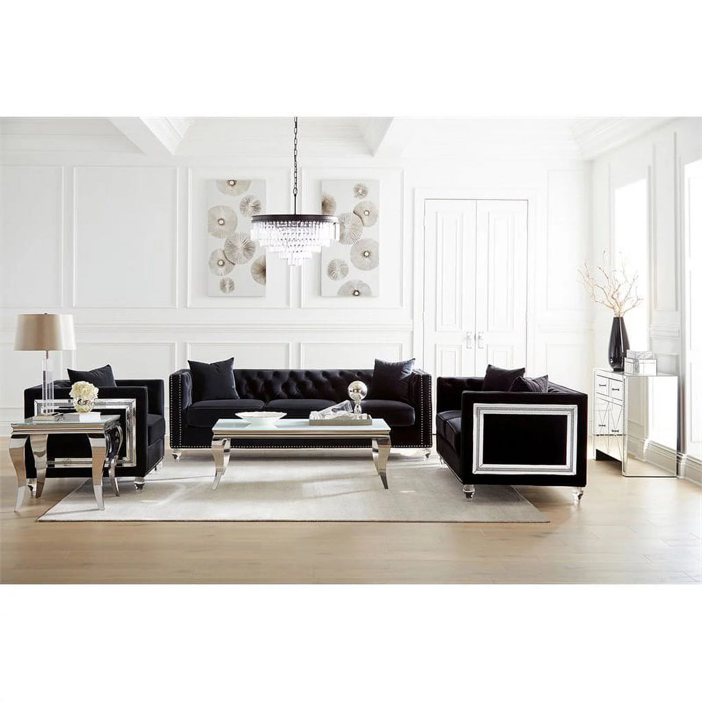 Black Upholstered Living Room Set U48465
