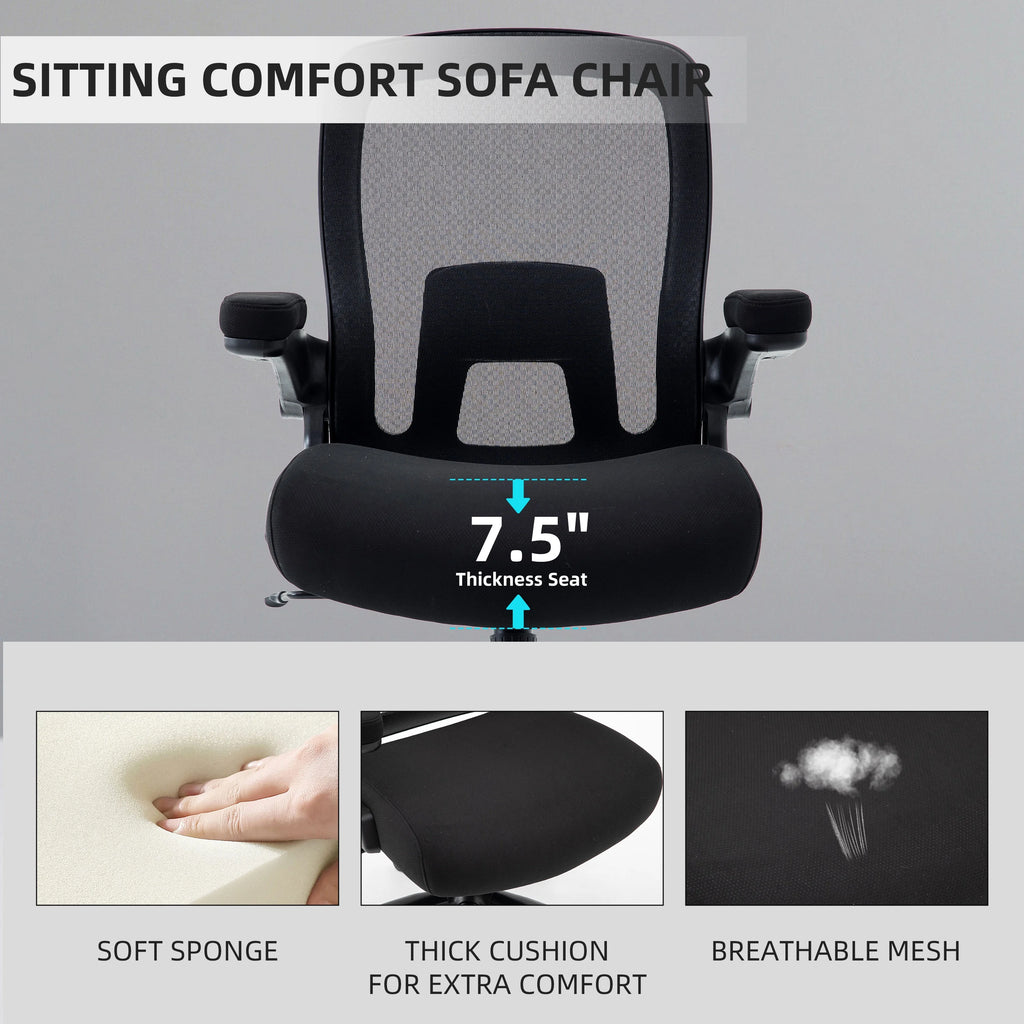 Black Mesh Office Chair with Adjustable Lumbar Support J904744