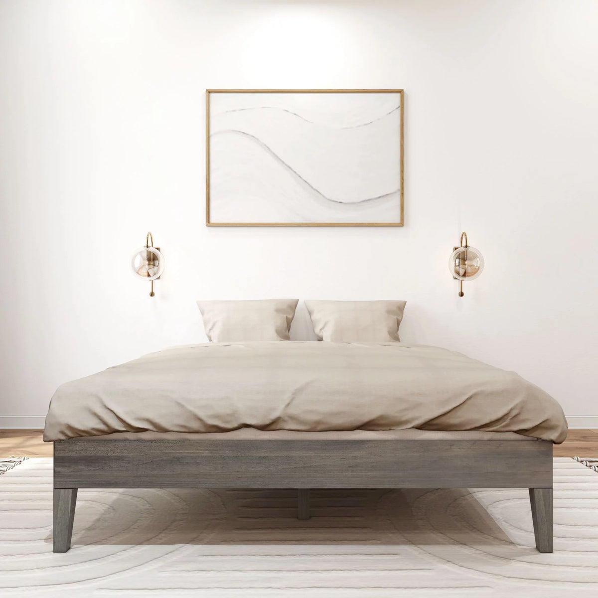 Queen Solid Wood Platform Bed Frame F9263