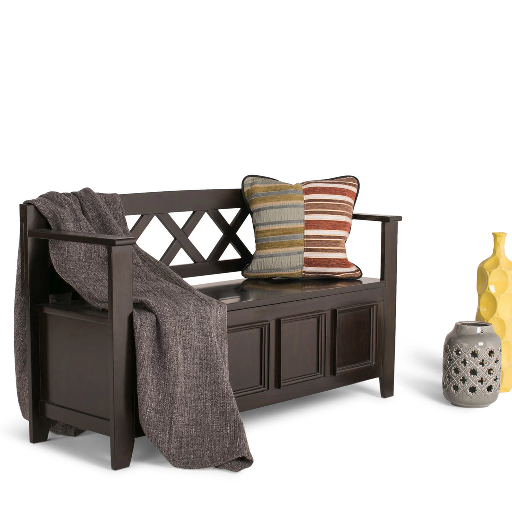Solid Wood 48 inch Wide Storage Bench Y744