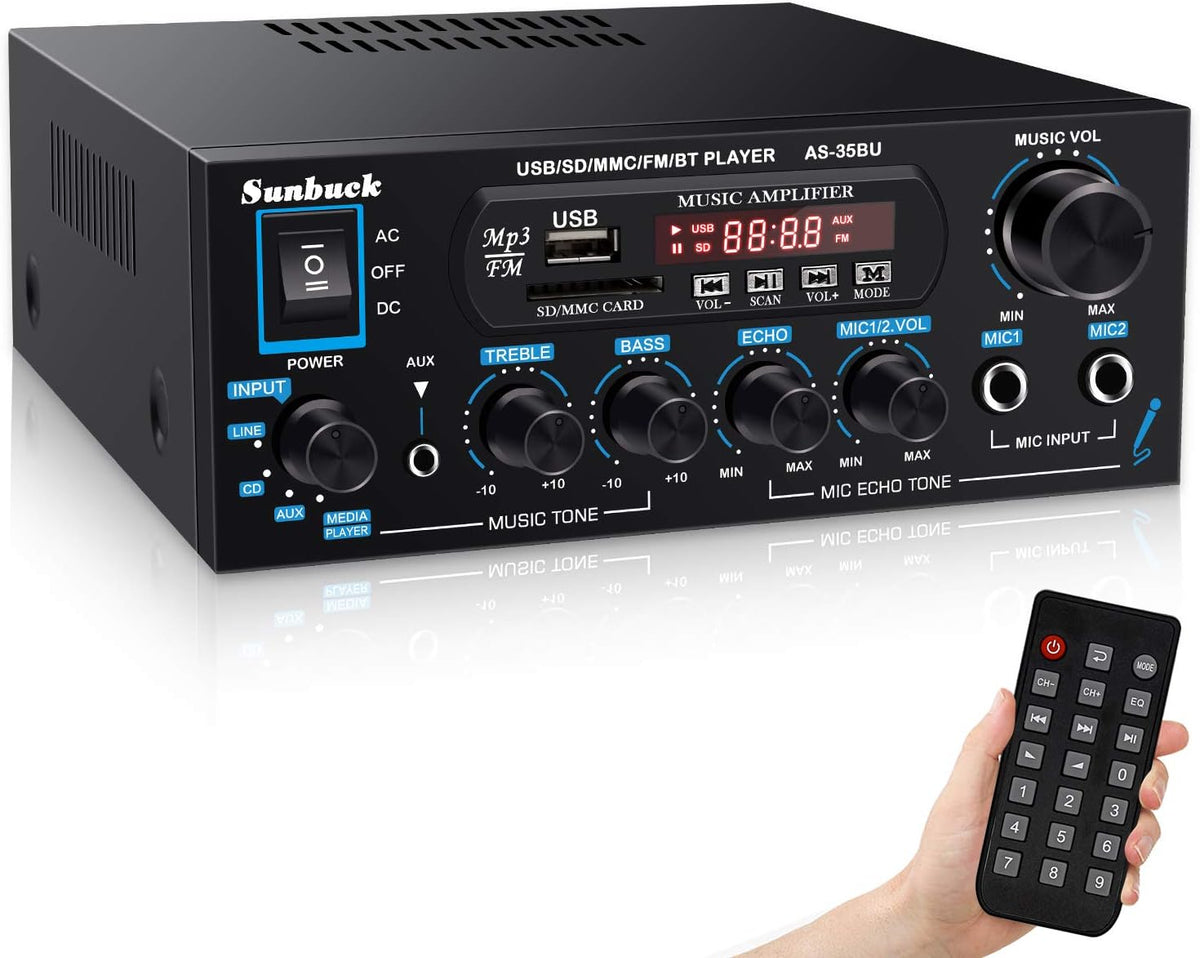 200W Dual Channel Wireless Bluetooth Stereo Amplifier Receiver Z801