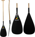 Outrigger Canoe Paddle with Carbon Blade and Wood Bent Shaft N739