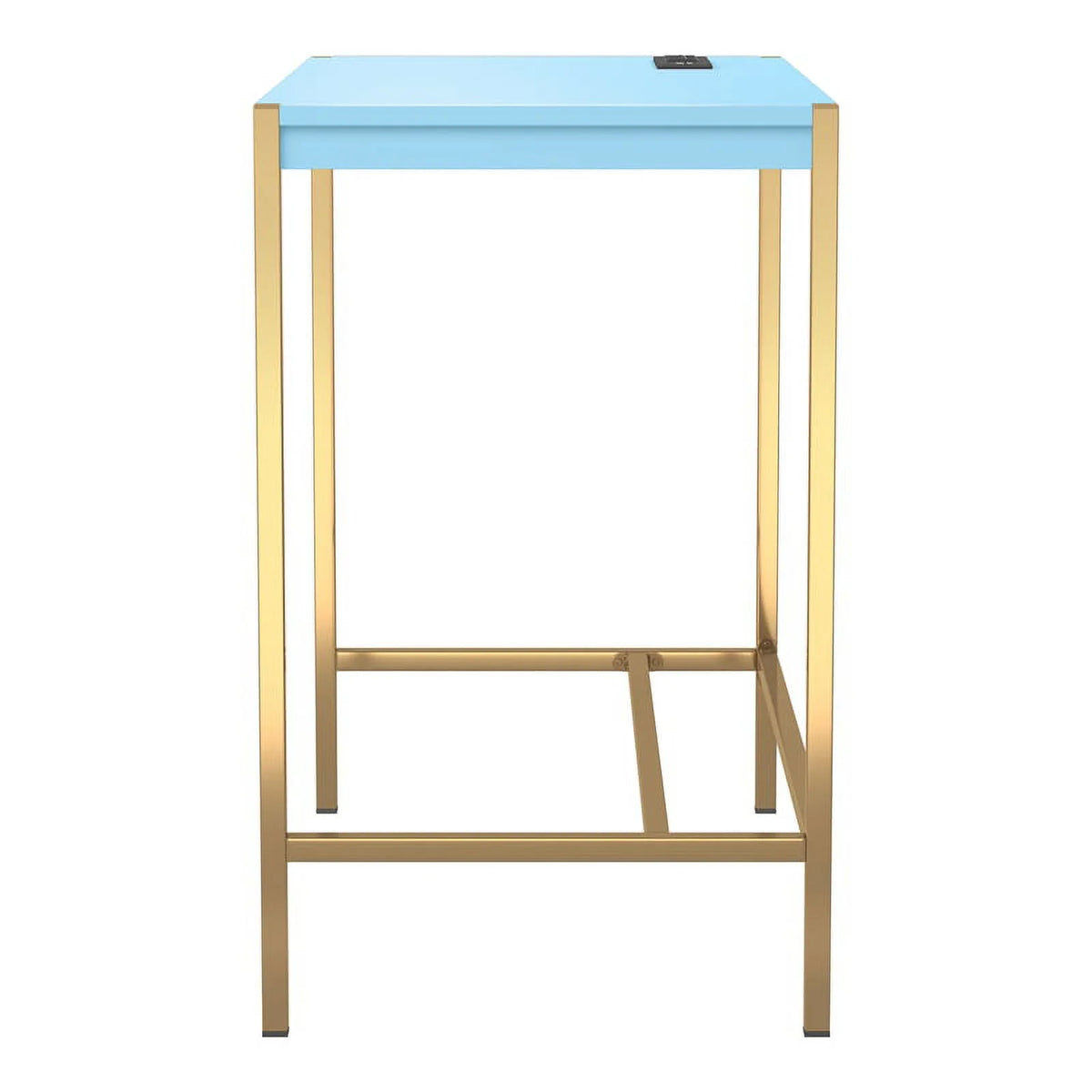Aruba Blue Wood Writing Desk with USB Port A300