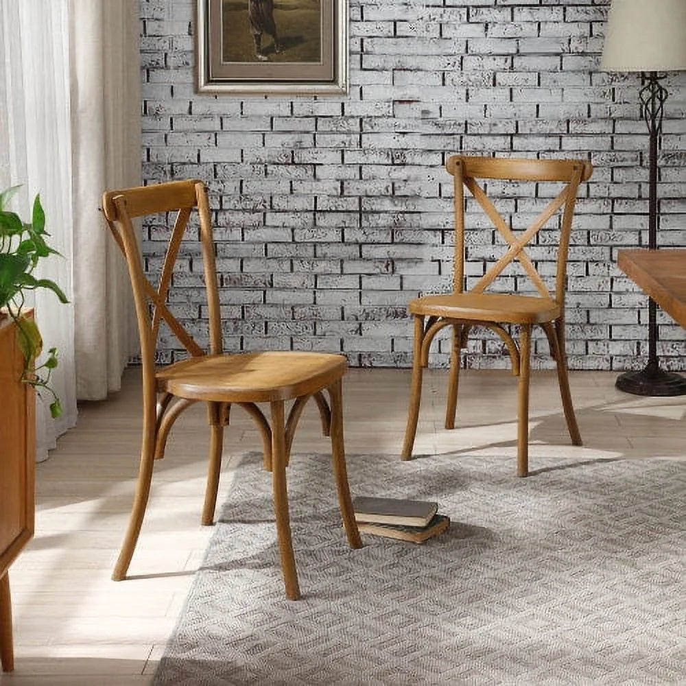 2-Pack Natural Resin X-Back Dining Chair G799