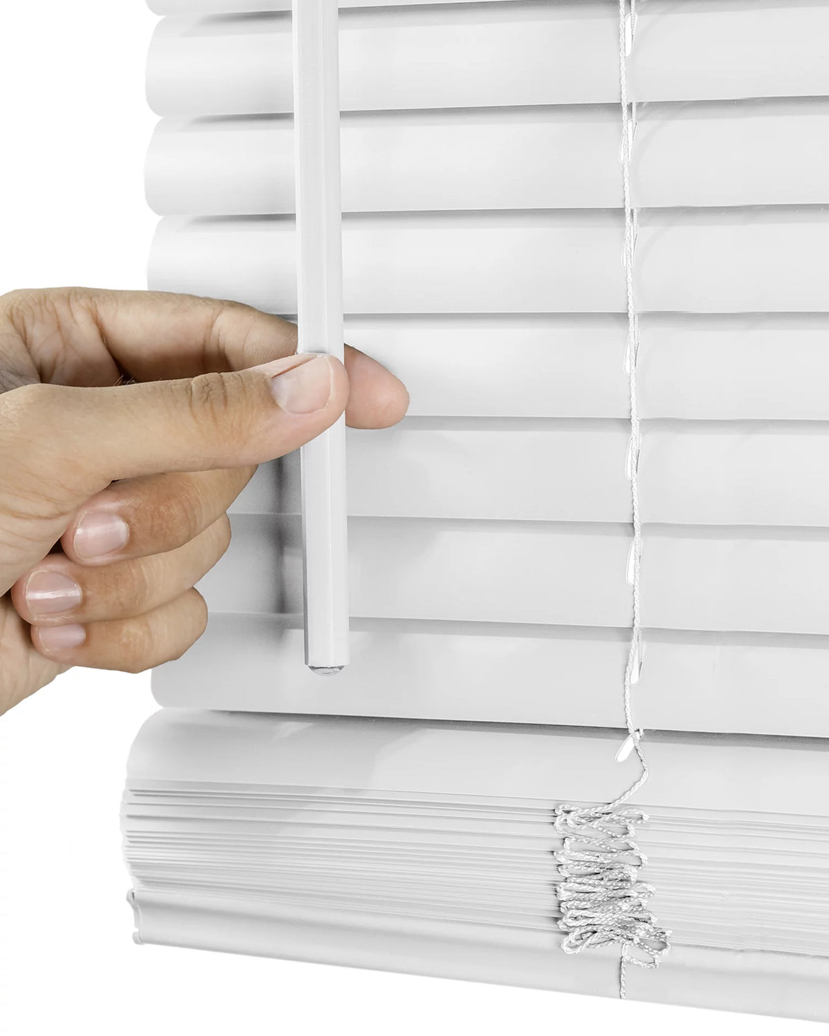 Cordless 1-Inch Vinyl Mini Blinds Gloss White 70"W X 48"H A870