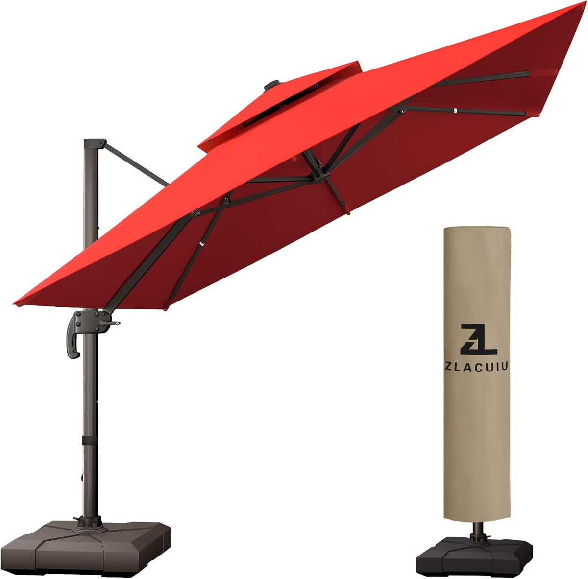 10FT Beige Aluminum Cantilever Patio Umbrella L37117