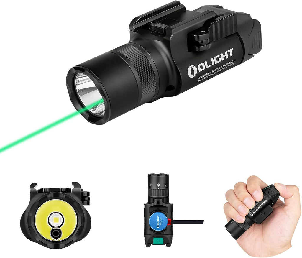 1350 Lumens Rechargeable Tactical Flashlight with Green Beam and White LED M282