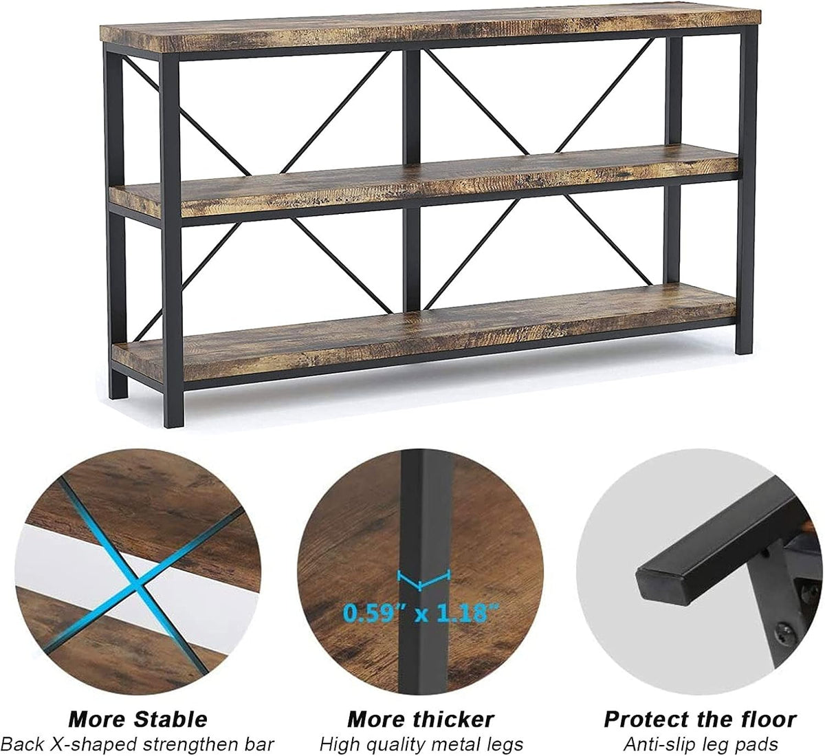 Rustic 3-Tier Console Sofa Table S1851