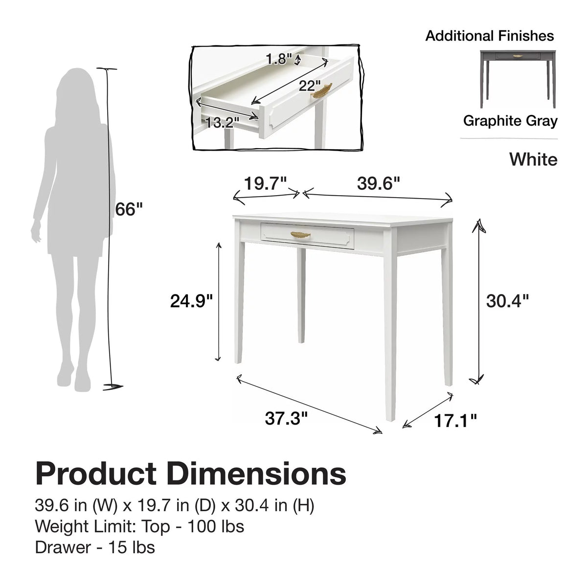 Graphite Gray Desk D60393
