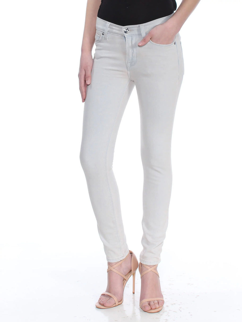 Beige Midrise Casual Jeans W364144