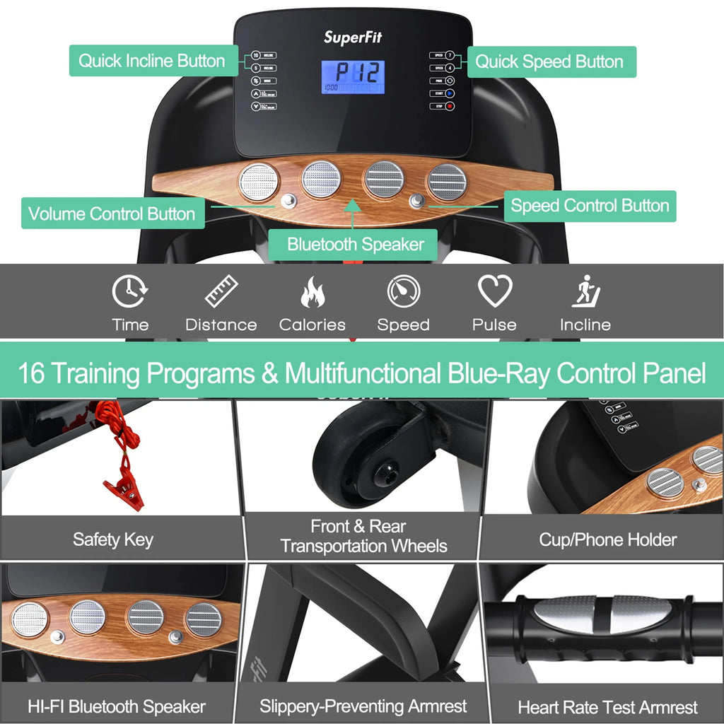 3.75HP Folding Treadmill with 15% Automatic Incline A698204