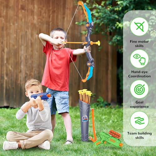 2 Pack LED Light Up Bow and Arrow Toy with 20 Suction Cup Arrows L999