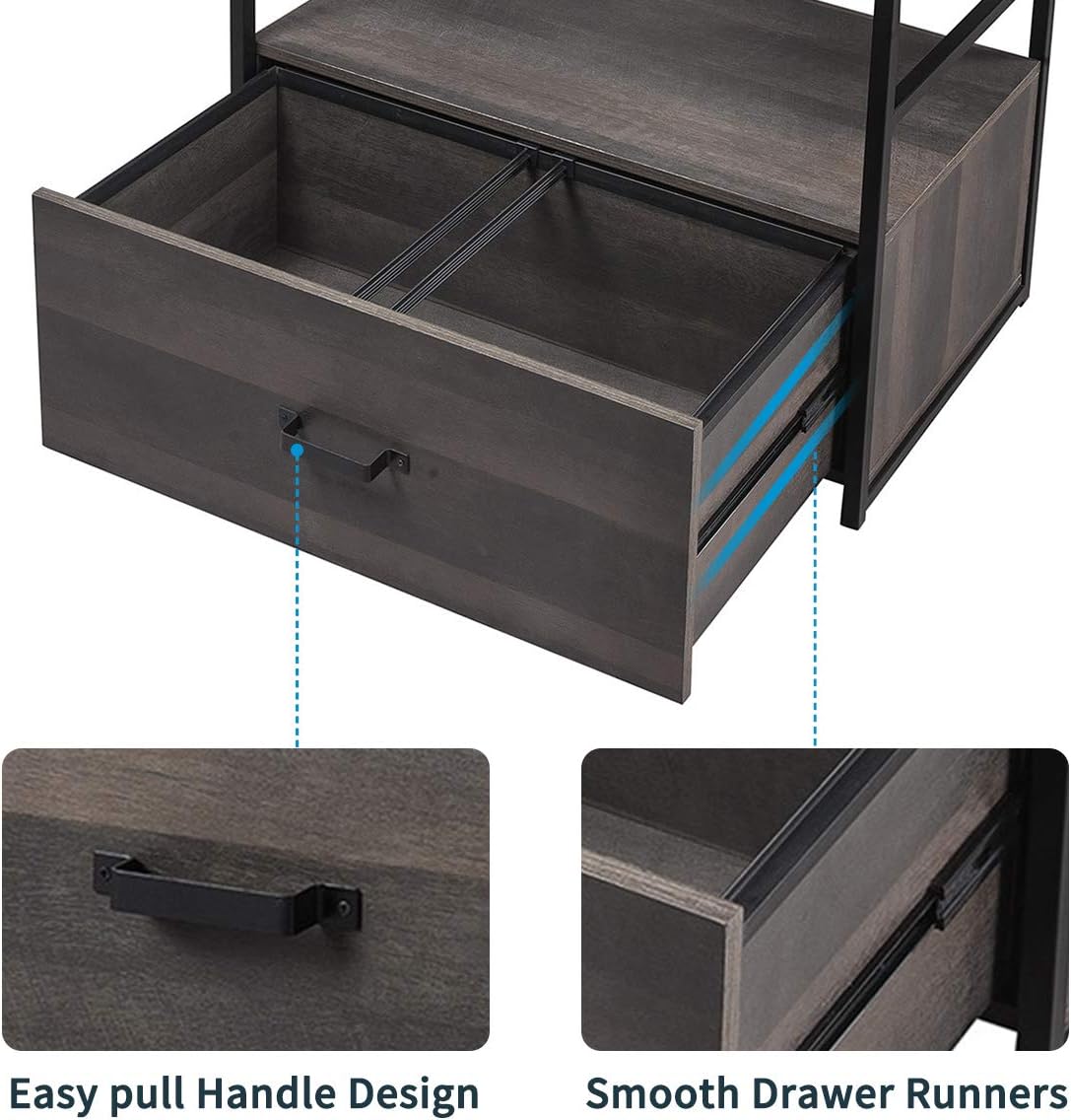 Lateral File Cabinet with Shelf and Drawer W8841