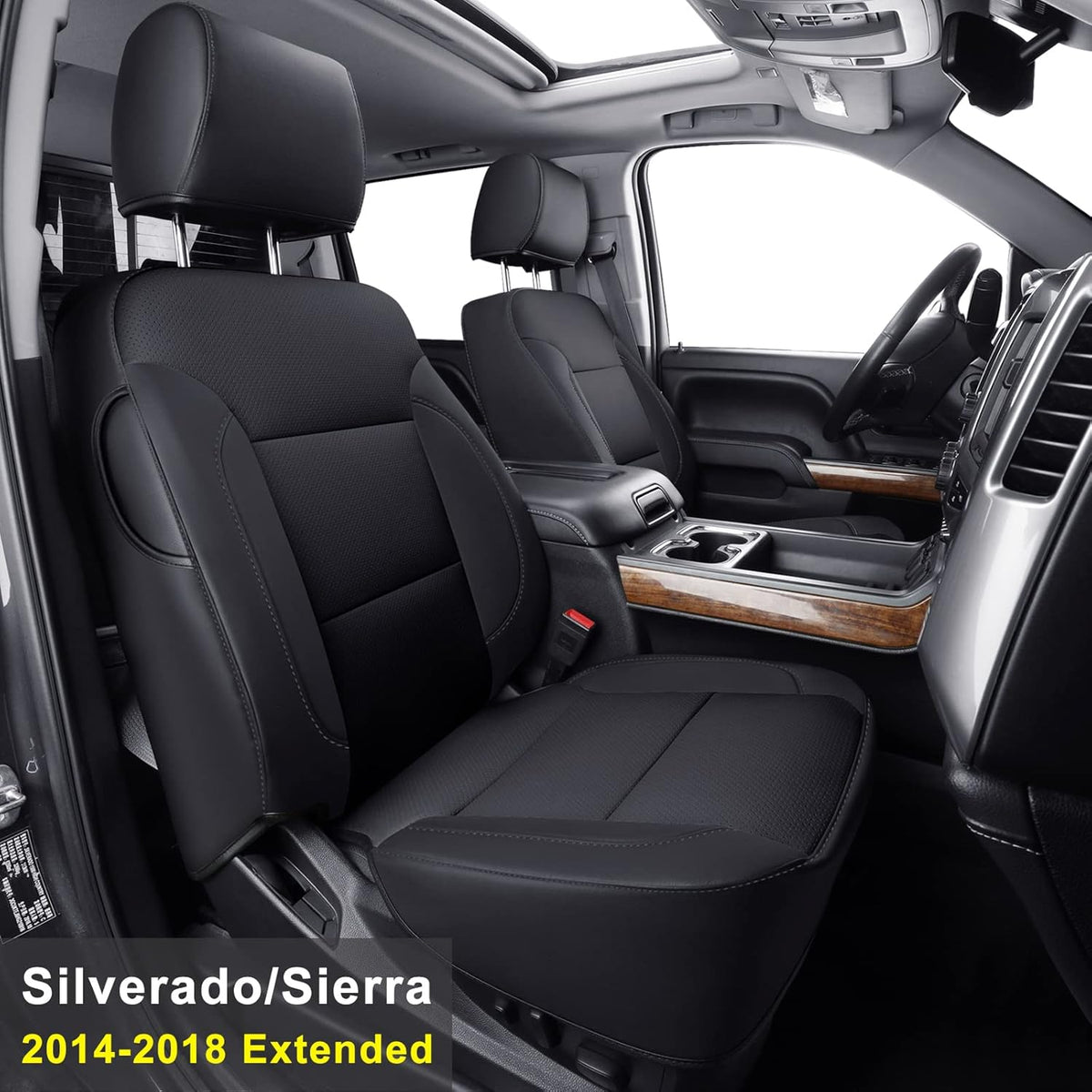 Black 2 pcs Front Seat Covers E3825