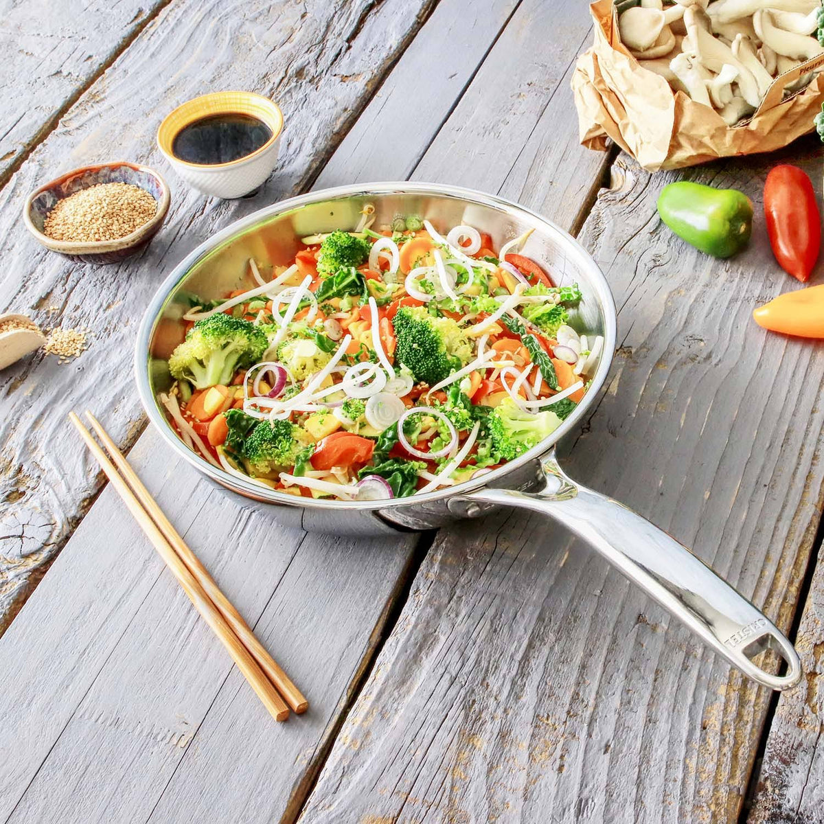 8.5-Inch Stainless Steel Frying Pan P490149