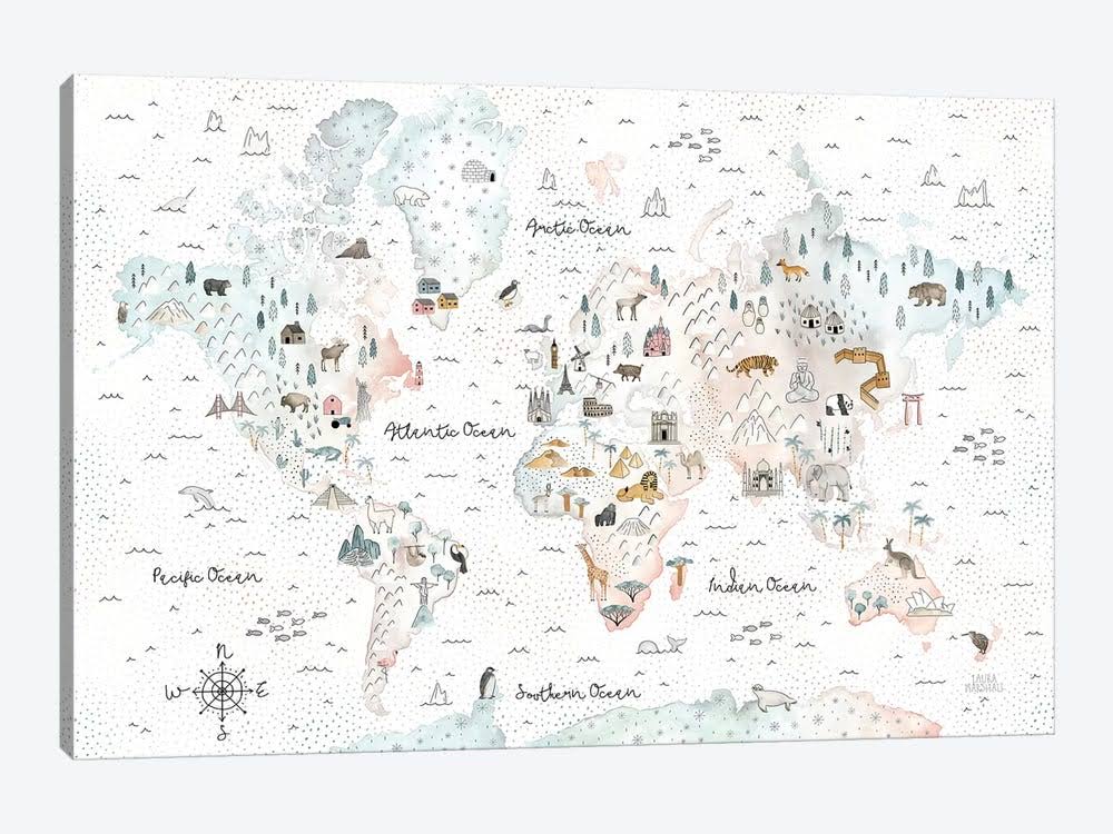 Canvas Wall Decor Prints World Map Art G910