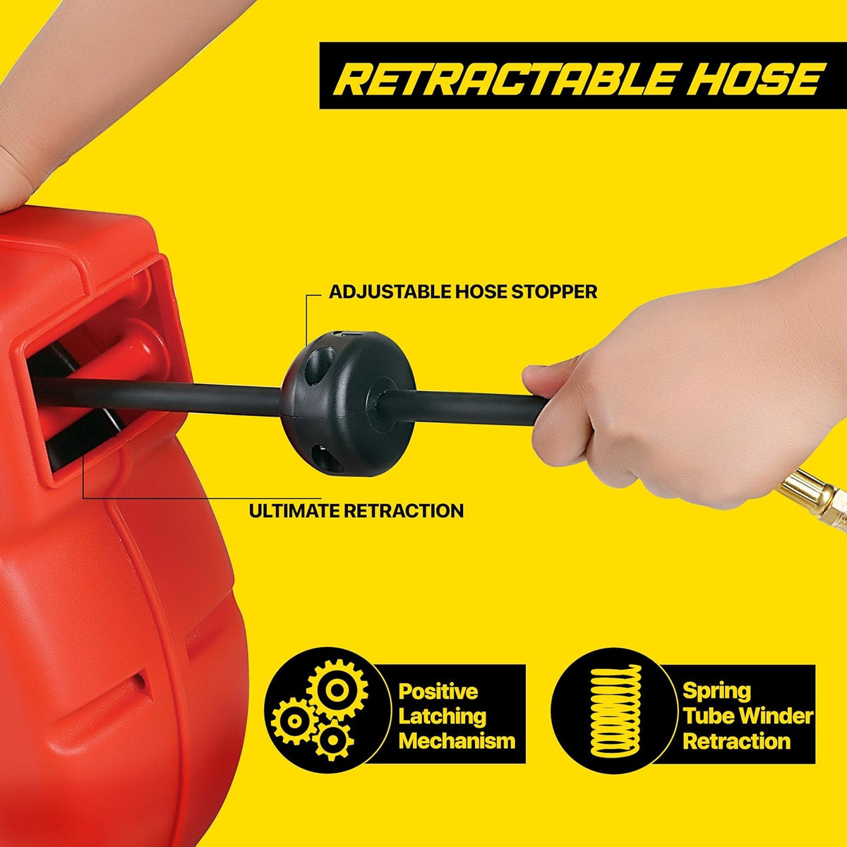 1/4 Inch x 65' Retractable Air Hose Reel G7341