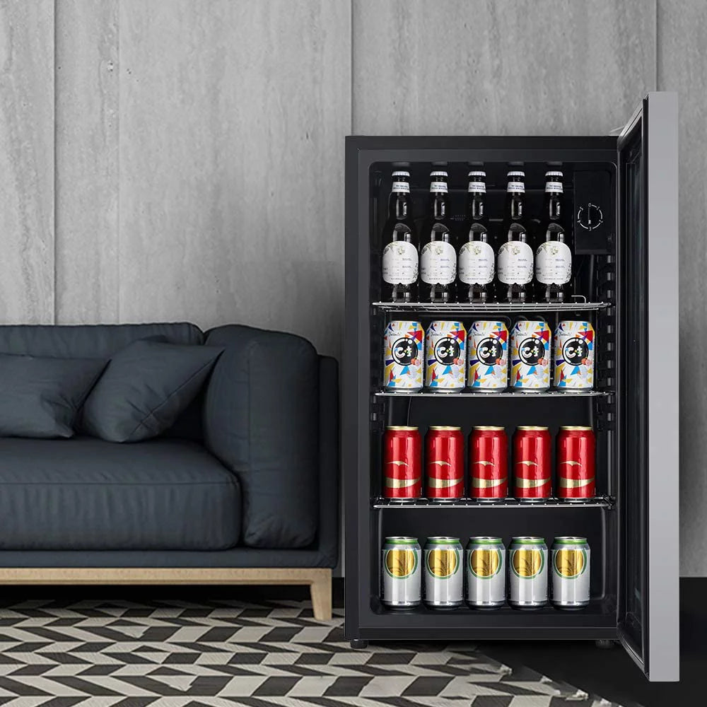120 Can Beverage Refrigerator Glass Door Stainless Steel C1384