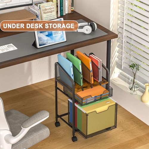 White Rolling File Cabinet with Adjustable Dividers L12772