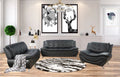 3 Piece Faux Leather Sofa Loveseat and Chair Set Black M1906