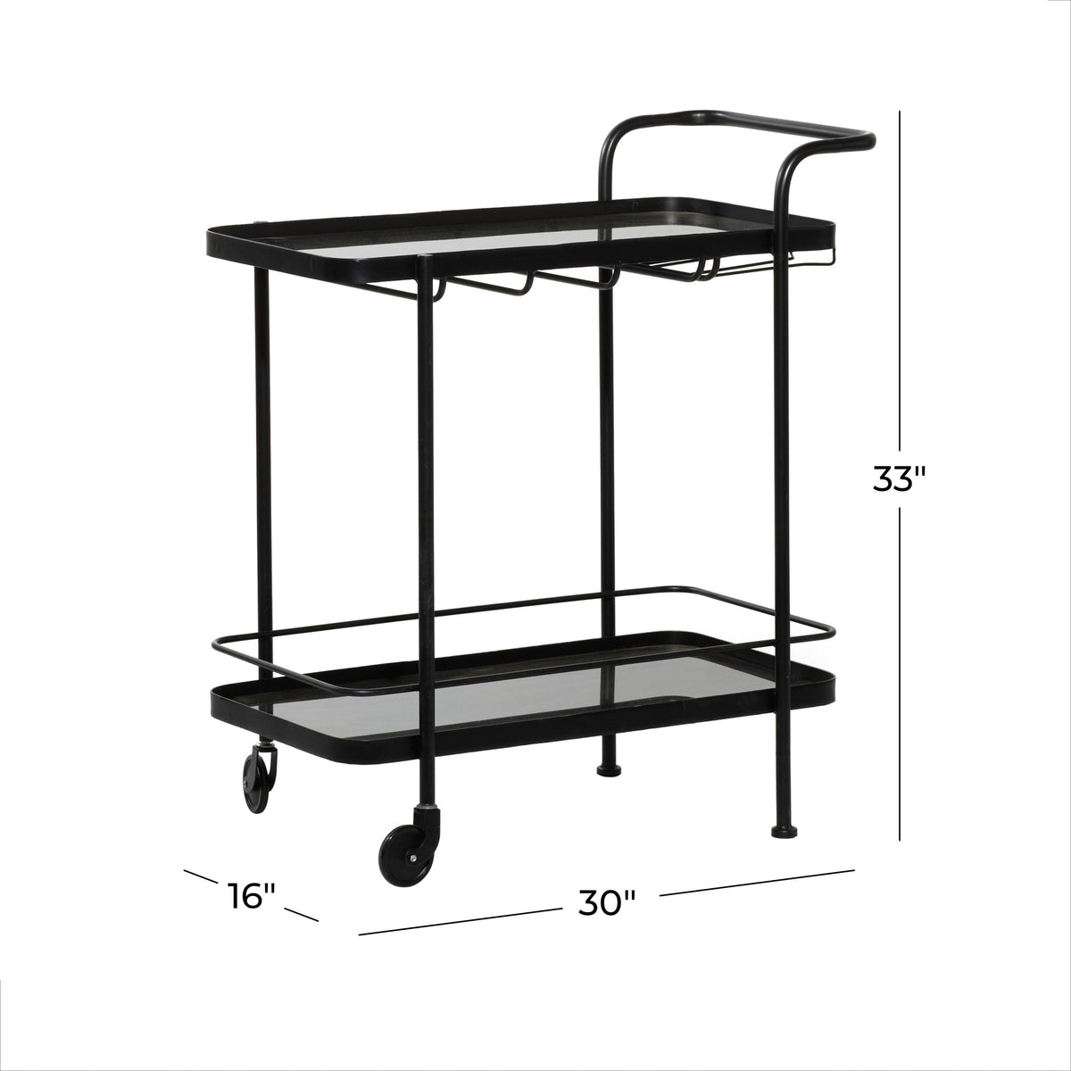 Black Metal Bar Cart R6480