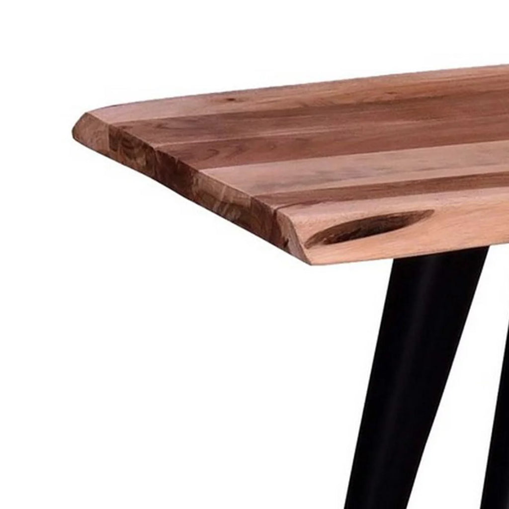 58 Inch Live Edge Acacia Wood Dining Bench Z2749