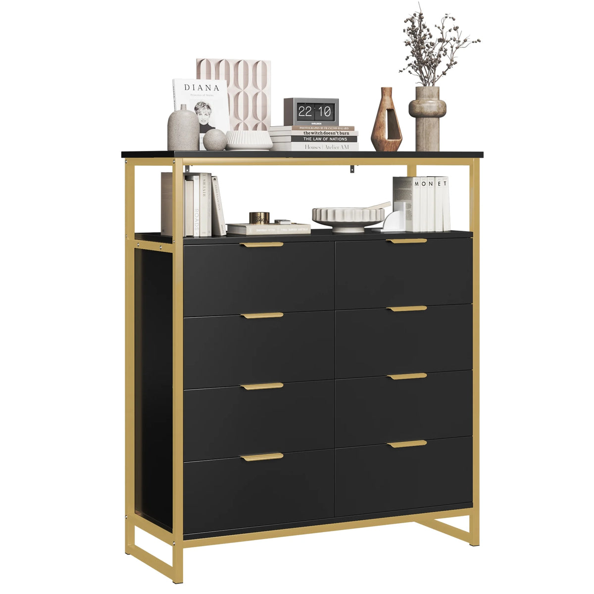 White 8 Drawer Wood Dresser H23742