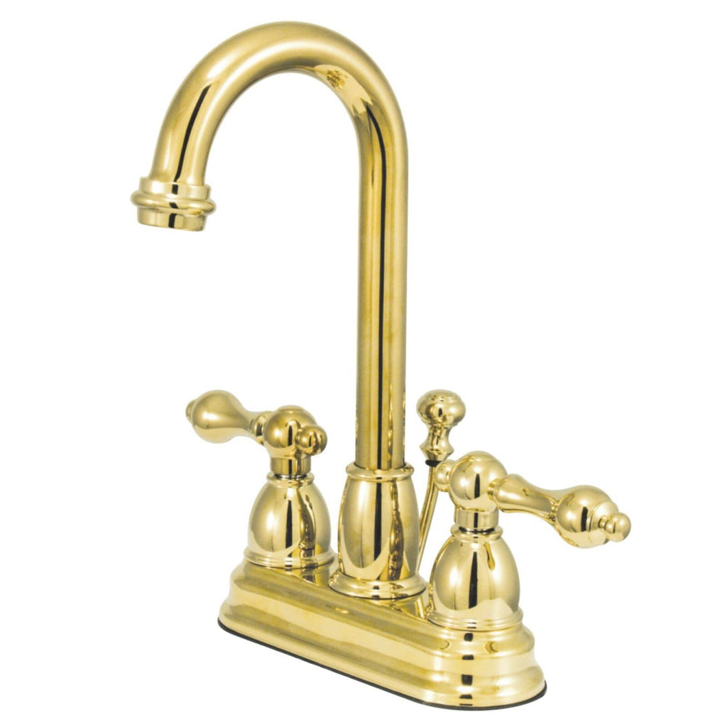 Two Handle Centerset Lavatory Faucet with Pop-Up Polished Brass D39802