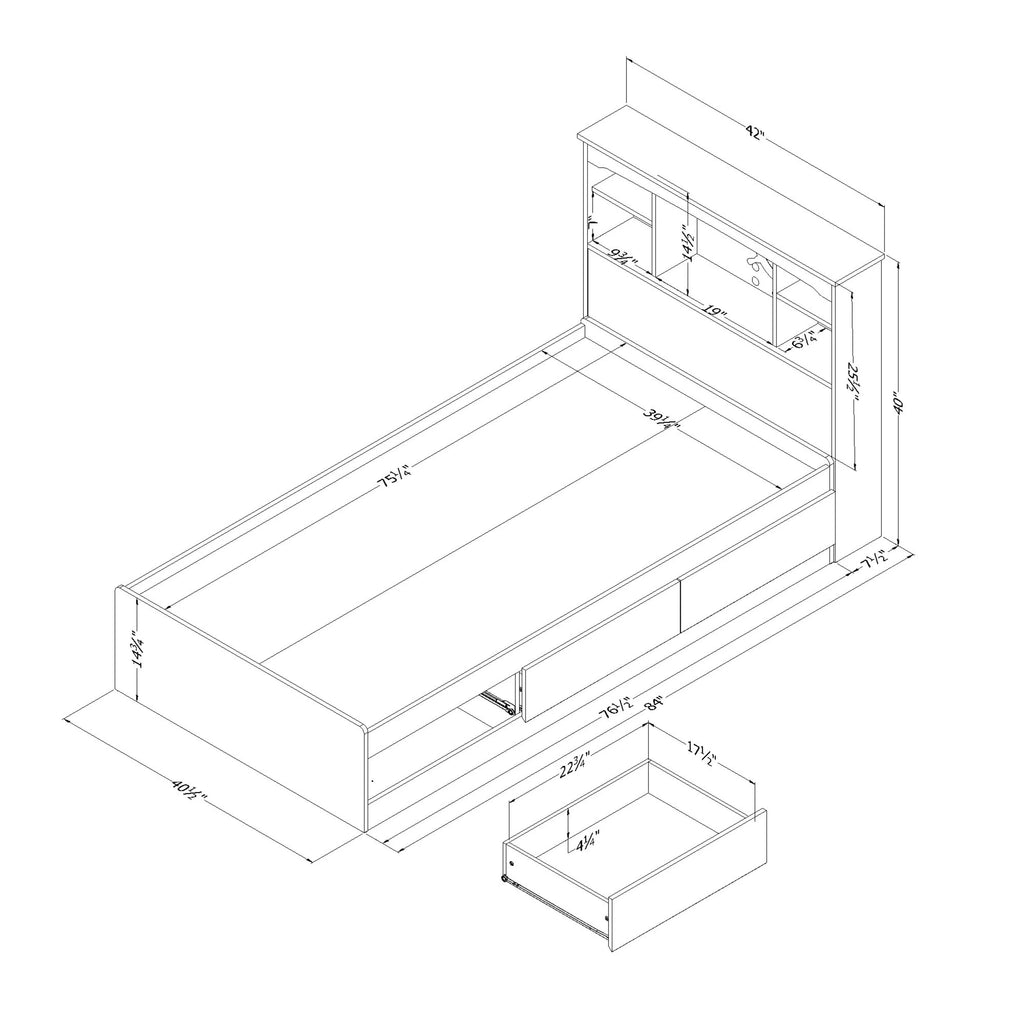 Twin Coastal Bed and Headboard Set X36398
