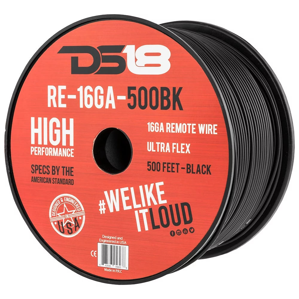 16 Gauge 500' Feet Red Primary Remote Wire 12V Auto Wiring Cable AWG Ultra Flex Spool O1889