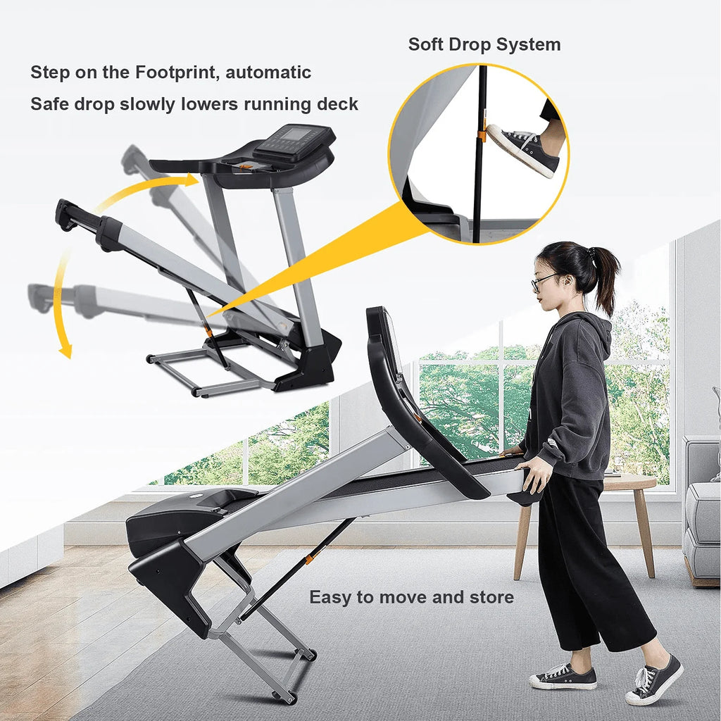 Folding Treadmill with 15% Electric Incline D7426