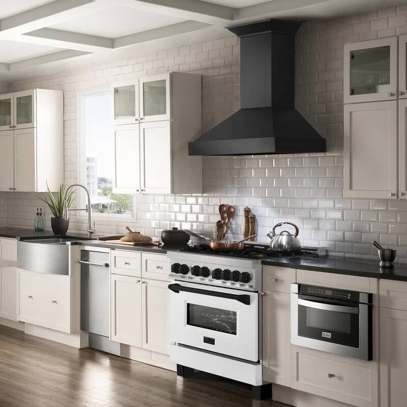 36 in. 6 Burner Dual Fuel Range in Stainless Steel, White Matte and Matte Black M165239