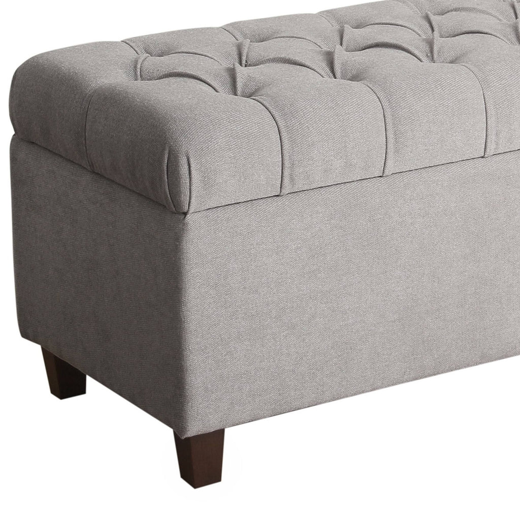 Gray and Brown Fabric Upholstered Storage Bench K777