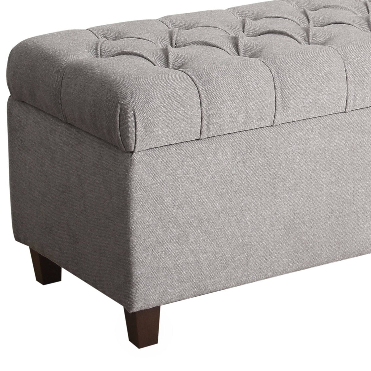 Gray and Brown Fabric Upholstered Storage Bench K777