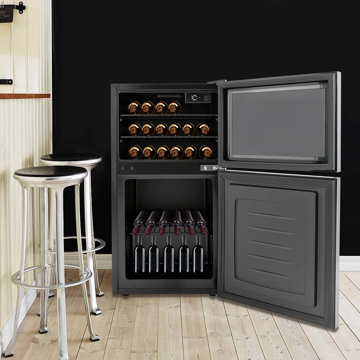 34 Inch Dual Zone Wine Cooler Beverage Refrigerator G440056
