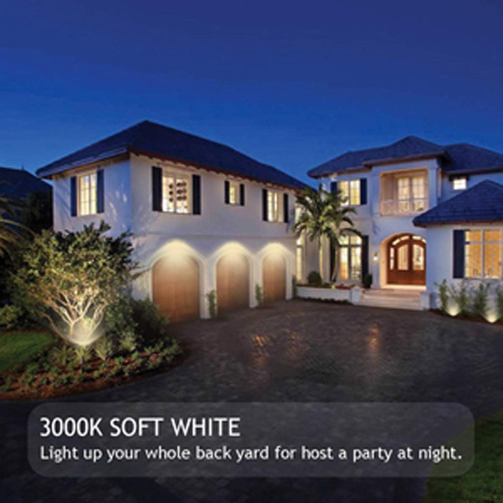 10W LED Landscape Lights 12V Low Voltage Outdoor Spotlights Warm White 3000K IP65 Waterproof 4 Pack U47088