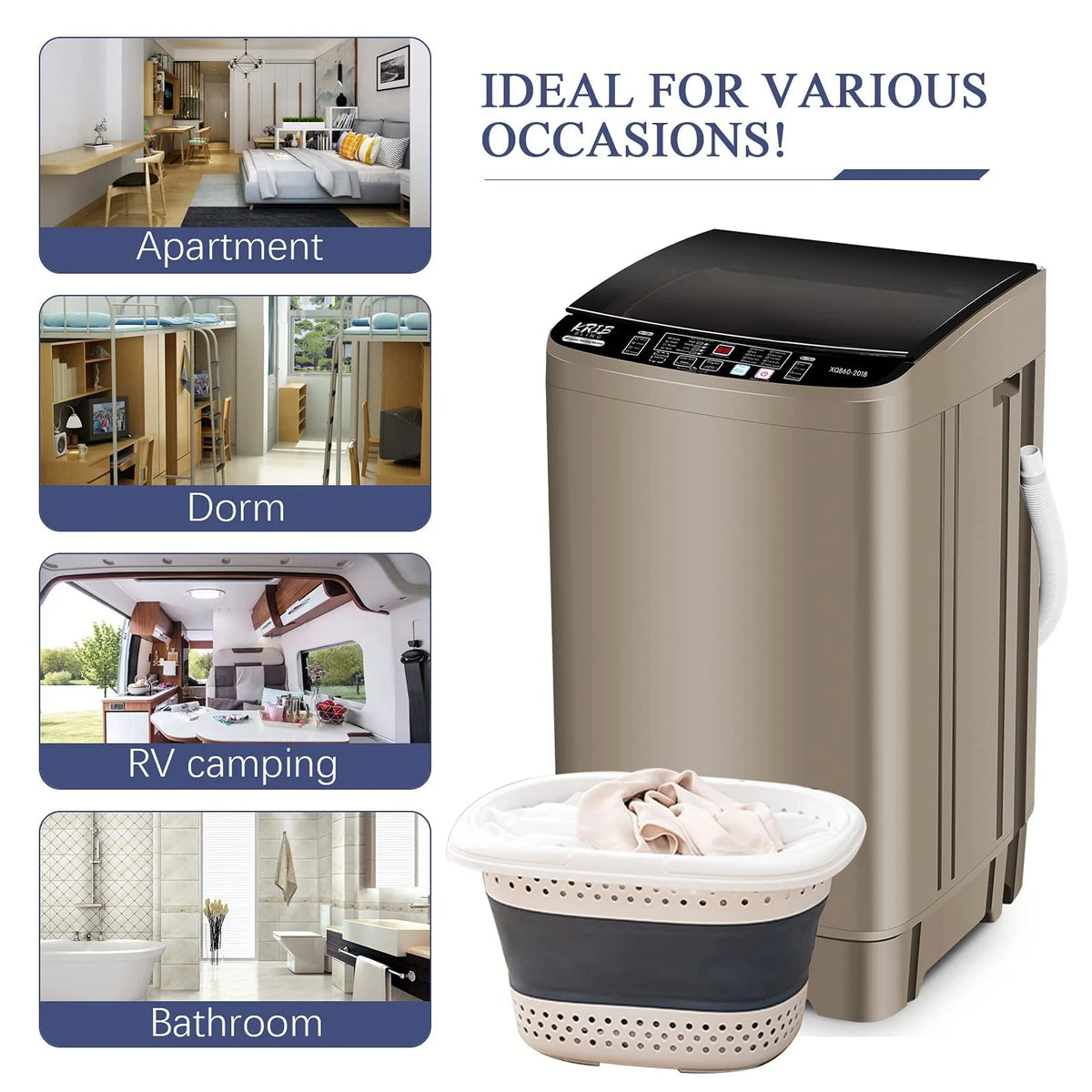 Portable 1.9 Cu.ft Fully Automatic Compact Washer G846909