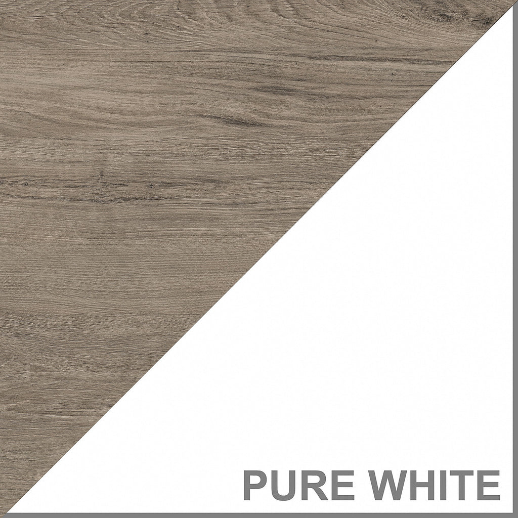 White & Gray Storage Cabinet with Doors T669