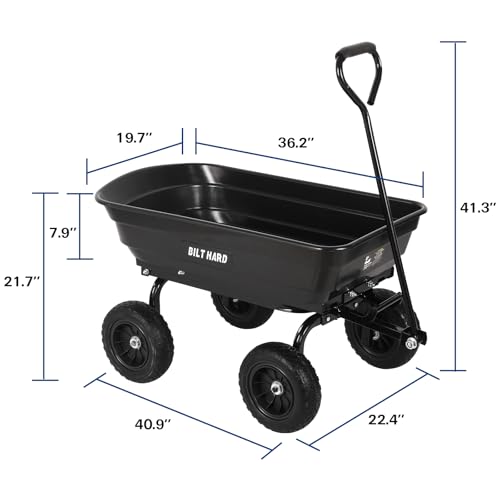 4 Cu.Ft. Poly Yard Dump Cart with 180° Rotating Handle Z56253