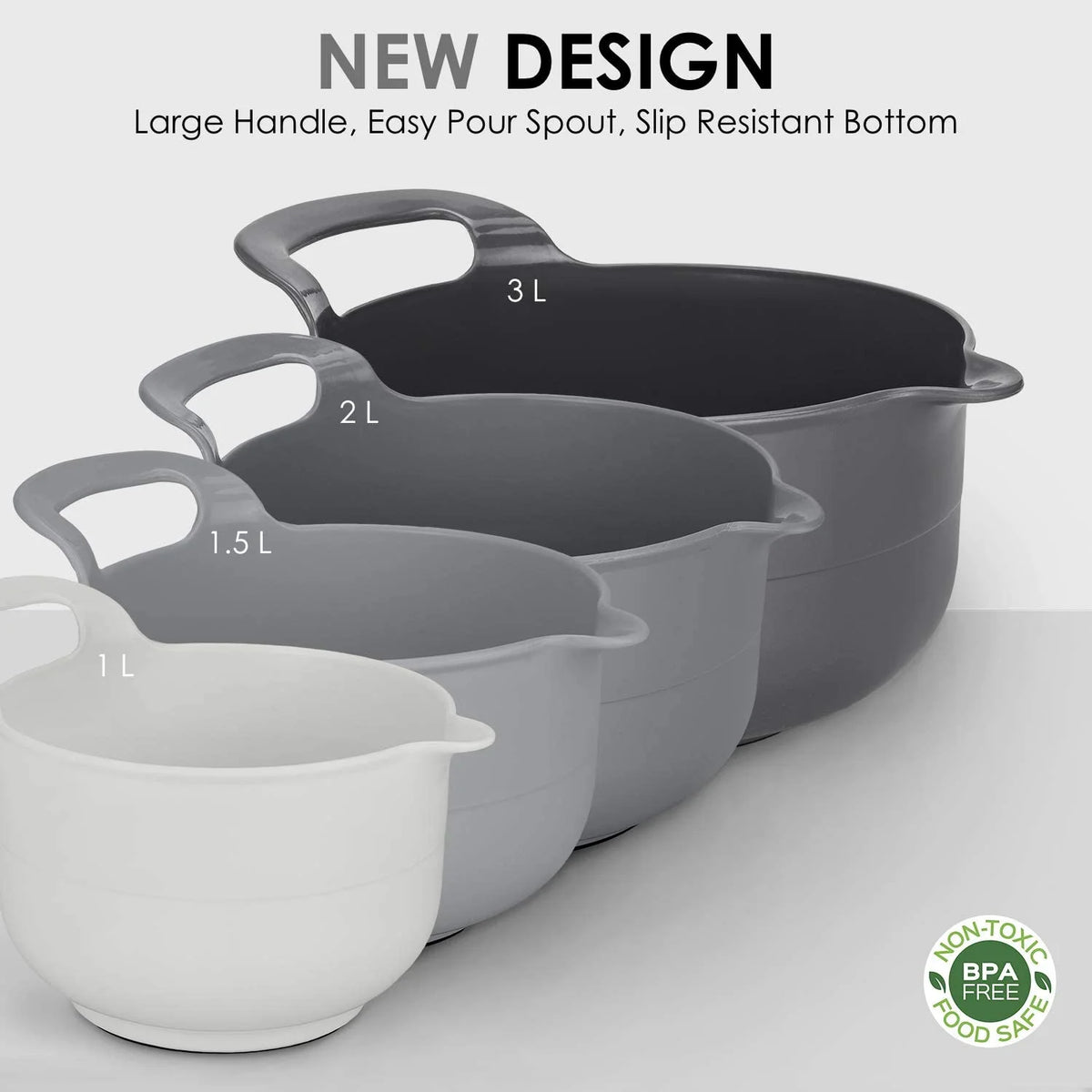 4 Piece Nesting Plastic Mixing Bowl Set M973404