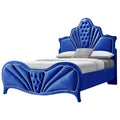 Queen Bed in Blue Velvet Q344