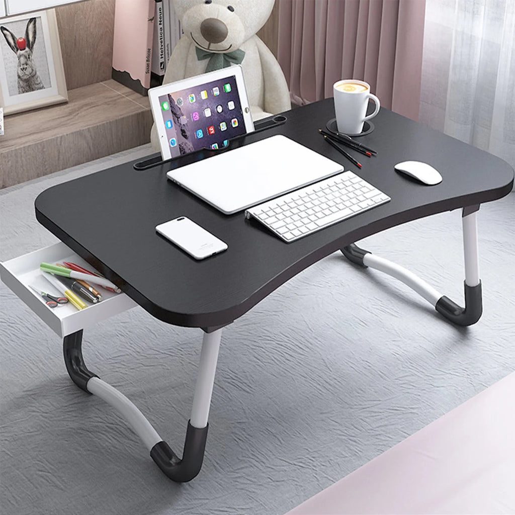 Foldable Lap Desk with Cup Holder & Drawer O4222