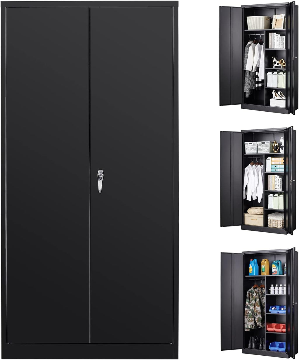 Metal Storage Cabinet with Locking Door and 2 Adjustable Shelves F8778