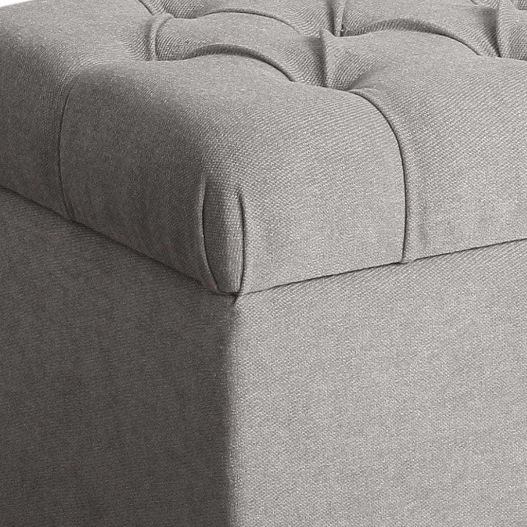 Gray and Brown Fabric Upholstered Storage Bench K777